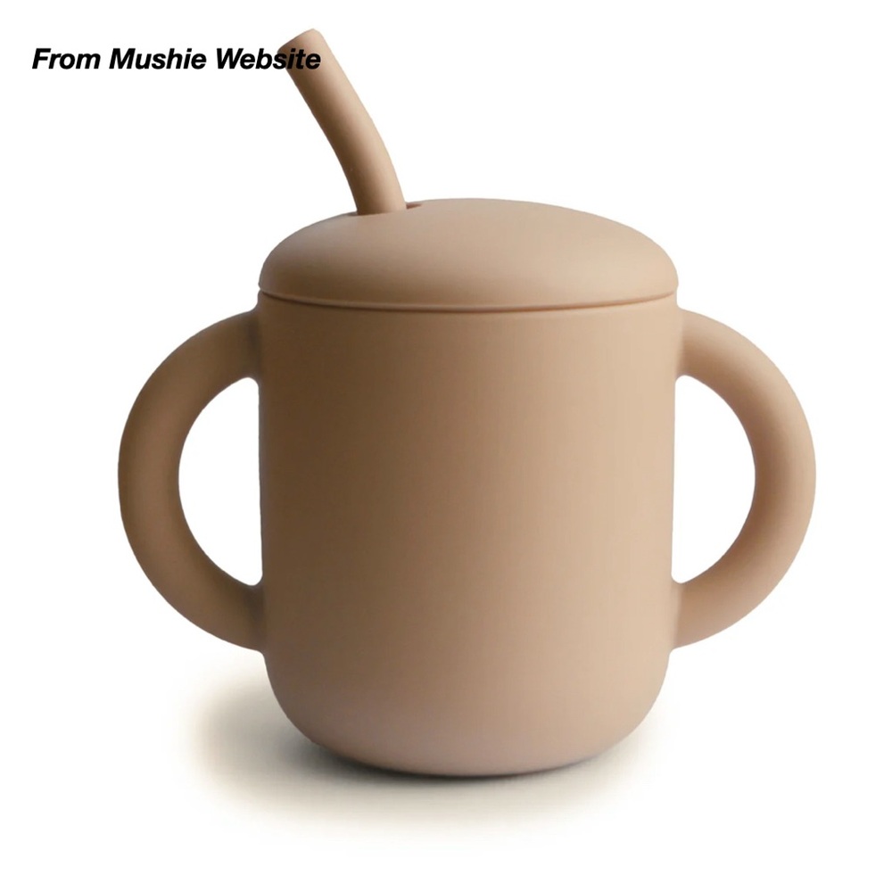 GUC: 3 MUSHIE SILICONE TRAINING CUPS IN LILAC, NATURAL AND TRADEWINDS BLUE (O/S) - Picture 5 of 13